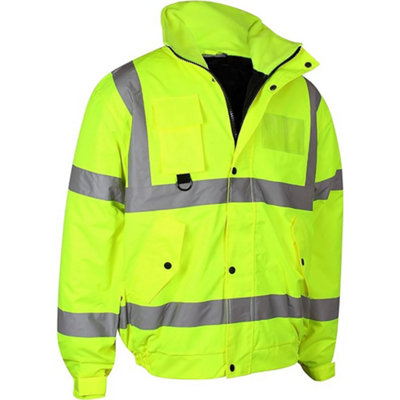 Kapton Hi Viz Vis High Visibility Bomber Contractor Padded Jacket Work 