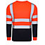 Kapton Hi Viz VIS High Visibility Round Neck Tshirt Safety Security Work Long Sleeve T-Shirt Workwear Top, Orange Navy, 5XL