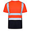 Kapton Hi Viz VIS High Visibility Round Neck Tshirt Safety Security Work Short Sleeve T-Shirt Workwear Top, Orange Navy, 2XL