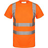 Kapton Hi Viz VIS High Visibility Round Neck Tshirt Safety Work Short Sleeve T-Shirt Breathable Lightweight Workwear, Orange, 2XL