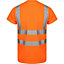 Kapton Hi Viz VIS High Visibility Round Neck Tshirt Safety Work Short Sleeve T-Shirt Breathable Lightweight Workwear, Orange, 2XL