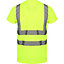 Kapton Hi Viz VIS High Visibility Round Neck Tshirt Safety Work Short Sleeve T-Shirt Breathable Lightweight Workwear, Yellow, L