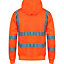 Kapton Hi Viz Vis Hooded Pullover Sweat Shirt Hoodies Band Work Fleece Safety Sweat Shirts Warm  Workwear Jumper Tops, Orange, L