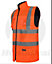 kapton High Vis Body Warmer Gilet Padded Reversible Sleeveless Jacket Waterproof Hi Visibility Work, Orange, 3XL