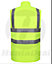 kapton High Vis Body Warmer Gilet Padded Reversible Sleeveless Jacket Waterproof Hi Visibility Work, Yellow, M