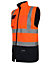 kapton High Vis Gilet Two Tone Body Warmer Padded Reversible Sleeveless Jacket Waterproof Hi Visibility, Orange/Navy, 3XL