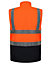 kapton High Vis Gilet Two Tone Body Warmer Padded Reversible Sleeveless Jacket Waterproof Hi Visibility, Orange/Navy, 3XL