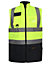 kapton High Vis Gilet Two Tone Body Warmer Padded Reversible Sleeveless Jacket Waterproof Hi Visibility, Yellow/Navy, 3XL