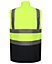 kapton High Vis Gilet Two Tone Body Warmer Padded Reversible Sleeveless Jacket Waterproof Hi Visibility, Yellow/Navy, 4XL