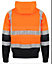 kapton High Vis Hoodie Two Tone Hooded Sweatshirt Hi Visibility Reflective Safety Work, Orange/Navy, 2XL
