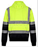 kapton High Vis Hoodie Two Tone Hooded Sweatshirt Hi Visibility Reflective Safety Work, Yellow/Navy, 5XL