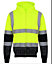 kapton High Vis Hoodie Two Tone Zip Up Hooded Sweatshirt Hi Visibility Reflective Safety Work, Yellow/Navy, L