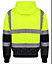 kapton High Vis Hoodie Two Tone Zip Up Hooded Sweatshirt Hi Visibility Reflective Safety Work, Yellow/Navy, L