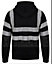 kapton High Vis Hoodie Zip Up Hooded Sweatshirt Hi Visibility Reflective Fleece Hoodie, Black, 5XL