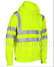 kapton High Vis Hoodie Zip Up Hooded Sweatshirt Hi Visibility Reflective Fleece Hoodie, Yellow, 3XL