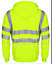 kapton High Vis Hoodie Zip Up Hooded Sweatshirt Hi Visibility Reflective Fleece Hoodie, Yellow, 3XL