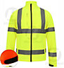 Kapton High Vis Jacket Softshell Reflective Hi Visibility Waterproof Fabric Zip Fastening Jacket, Yellow, 4XL