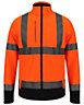 Kapton High Vis Jacket Softshell Two ToneReflective Hi Visibility Waterproof Fabric Zip Fastening Jacket, Orange, S