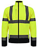 Kapton High Vis Jacket Softshell Two ToneReflective Hi Visibility Waterproof Fabric Zip Fastening Jacket, Yellow, 5XL