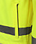 Kapton High Vis Jacket Softshell Two ToneReflective Hi Visibility Waterproof Fabric Zip Fastening Jacket, Yellow, 5XL