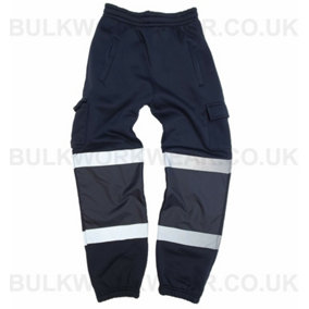 Kapton High Vis Pants Combat Joggers Reflective Hi Visibility Sport Pants, Navy, XL
