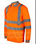 kapton High Vis Polo Shirt Long Sleeve Reflective High Visibility Anti Perspiration Soft Touch Polo, Orange, 5XL