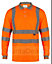 kapton High Vis Polo Shirt Long Sleeve Reflective High Visibility Anti Perspiration Soft Touch Polo, Orange, XL