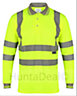 kapton High Vis Polo Shirt Long Sleeve Reflective High Visibility Anti Perspiration Soft Touch Polo, Yellow, 2XL