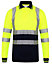 Kapton High Vis Polo Shirt Two Tone Long Sleeve Reflective High Visibility Soft Touch Polo, Yellow/Navy, XL