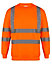 Kapton High Vis Sweatshirt Jumper Reflective Hi Visibility Crew Neck Sweatshirt, Orange, M