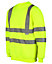 Kapton High Vis Sweatshirt Jumper Reflective Hi Visibility Crew Neck Sweatshirt, Yellow, L