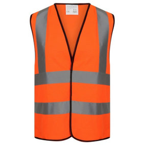 Kapton High Vis Vest jacket Reflective Hi Visibility Waistcoat Safety Work, Orange, 2XL