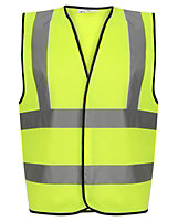 Kapton High Vis Vest jacket Reflective Hi Visibility Waistcoat Safety Work, Yellow, S