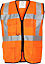 Kapton High Vis Vest jacket with Zip Executive Utility Pockets Reflective Hi Visibility Waistcoat, Orange, 3XL