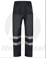 Kapton High Vis Waterproof Over Trouser High Visibility Reflectiv Safety Security Workwear, Navy, 4XL