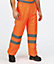 Kapton High Vis Waterproof Over Trouser High Visibility Reflectiv Safety Security Workwear, Orange, 4XL