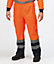 Kapton High Vis Waterproof Over Trouser Two Tone High Visibility Reflectiv Safety Security Workwear, Orange Navy, 2XL