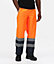 Kapton High Vis Waterproof Over Trouser Two Tone High Visibility Reflectiv Safety Security Workwear, Orange Navy, 2XL