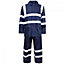 kapton High Vis Waterproof Rain Suit kapton Hi Visibility Reflective Jacket Trouser Waterproof, Navy, L