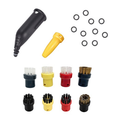 Produktbild von 24-teiliges Düsen-Zubehör-Set Für Karcher SC1, SC2, SC4, SC5, SC7, CTK10, CTK20 – Hochleistungsbürstenaufsatz