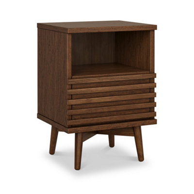 Kari Dark Oak Slim Bedside Table - By Roseland Furniture