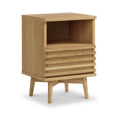 Kari Light Oak Slim Bedside Table - By Roseland Furniture