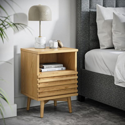 Kari Light Oak Slim Bedside Table - By Roseland Furniture
