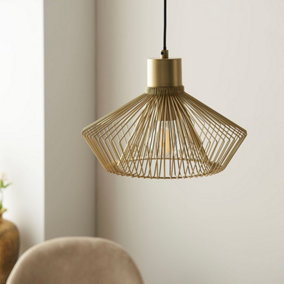Karita Metallic Gold Modern Industrial 1 Light Ceiling Pendant