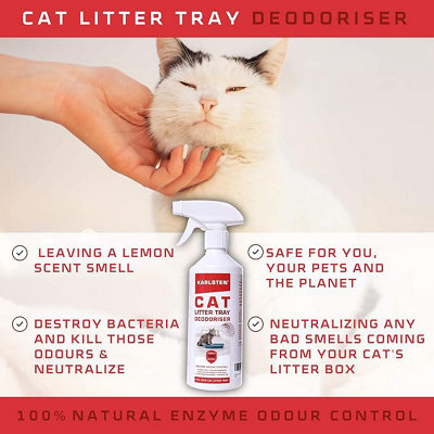 karlsten Cat Litter Spray Deodorizer 100 Bio Based Destroys bacteria Fresh Lemon Fragrance Odour Eliminator Neutralizer DIY at B Q