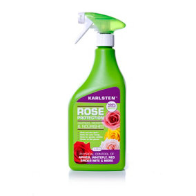 Karlsten Rose Protection 3-in-1 defender technology to control bugs, powdery mildew and provide roses with nutrition