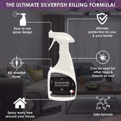 Karlsten Silverfish Killer Spray Fast Effective Quality Silverfish Killer  500 ml Non staining