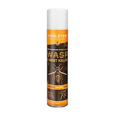 Karlsten Wasp and Nest Killer Spray 300ml Fast-Acting Maximum Strength ...