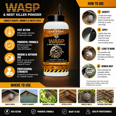 KARLSTEN Wasp & Nest Killer Powder 300g - Fast Acting Insect Control ...