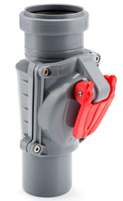 Karmat Grey Vertical Backwater Valve Anti Flood Protection Device 50mm Diameter